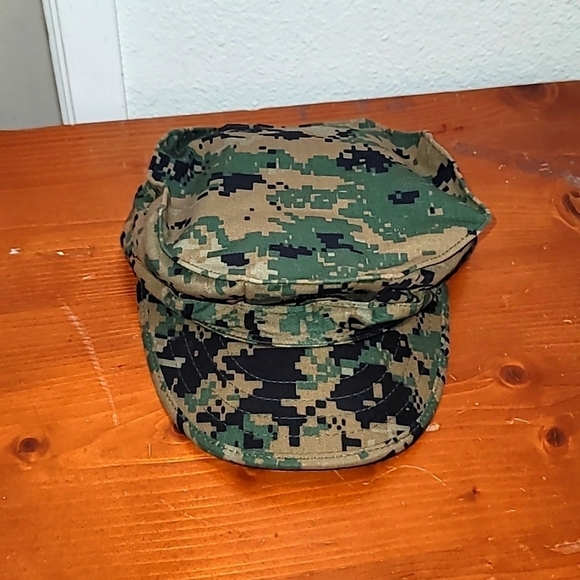 USMC COVER GARRISON MARPAT WOODLAND  US MARINE CORPS PAINTERS HAT CAP SZ L - Picture 1 of 6